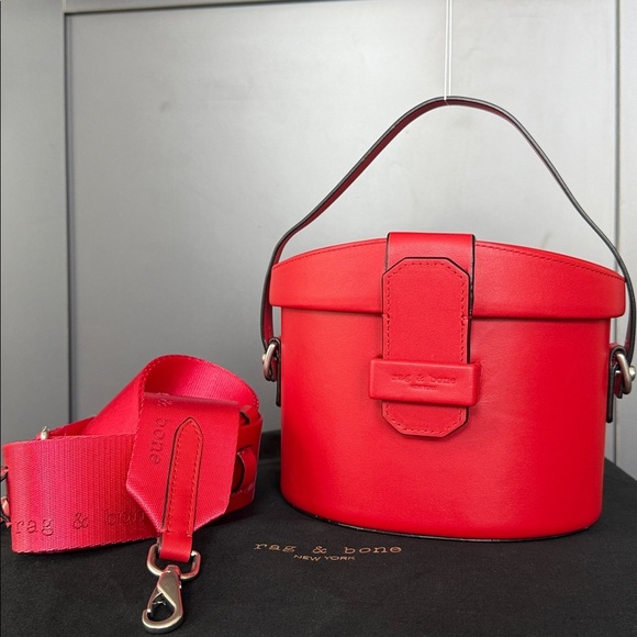 rag & bone Handbags - Rag & Bone Leather Crossbody w/Top Handle "Barrow" Binocular Bag in Fiery Red